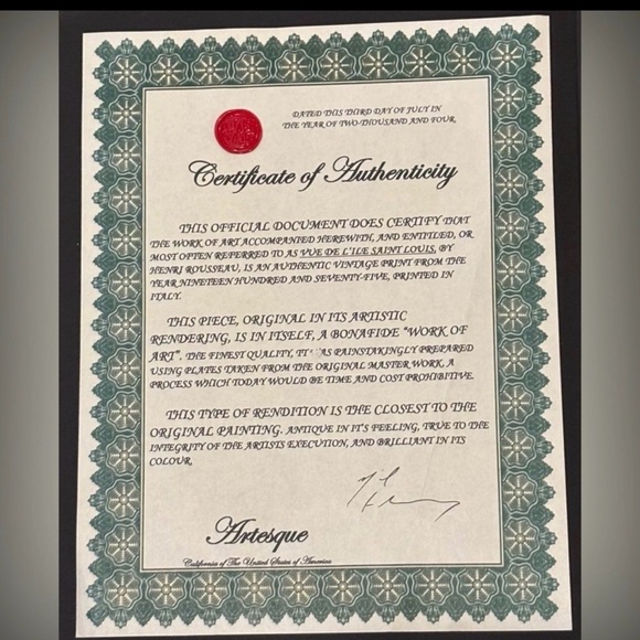 VUE DE L'ILE SAINT LOUIS Henri Rousseau Fine French Art Print Original Vintage - Picture 6 of 8